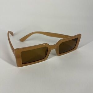 Retro Rectangle Brown Sunglasses – Slim 90s Style Shades